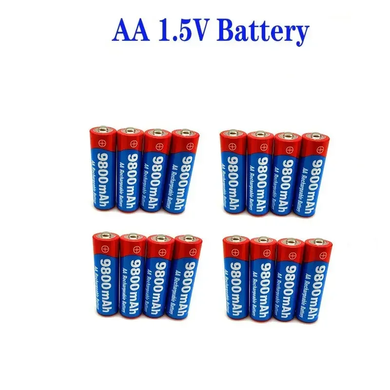 

1~20pcs/lot Brand AA Rechargeable Battery 9800mah AA 1.5V New Alkaline Rechargeable Batery for Led Light Toy Mp3