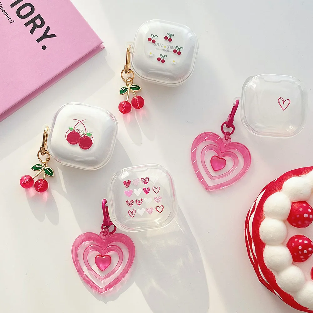 Custodia Per Samsung Galaxy Buds Live Buds2 Buds Pro Cover Protettiva Per Auricolari Per Samsung Galaxy Buds 2 Con Bracciale Cherry Heart