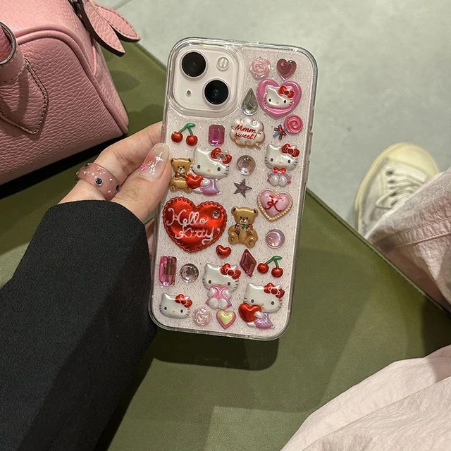 Silver Hello Kitty Phone Bag Case For Iphone 11 12 13 14 Pro Promax Fashion  Y2k Girl Soft Sanrio Iphone Case Trendy Gift - AliExpress