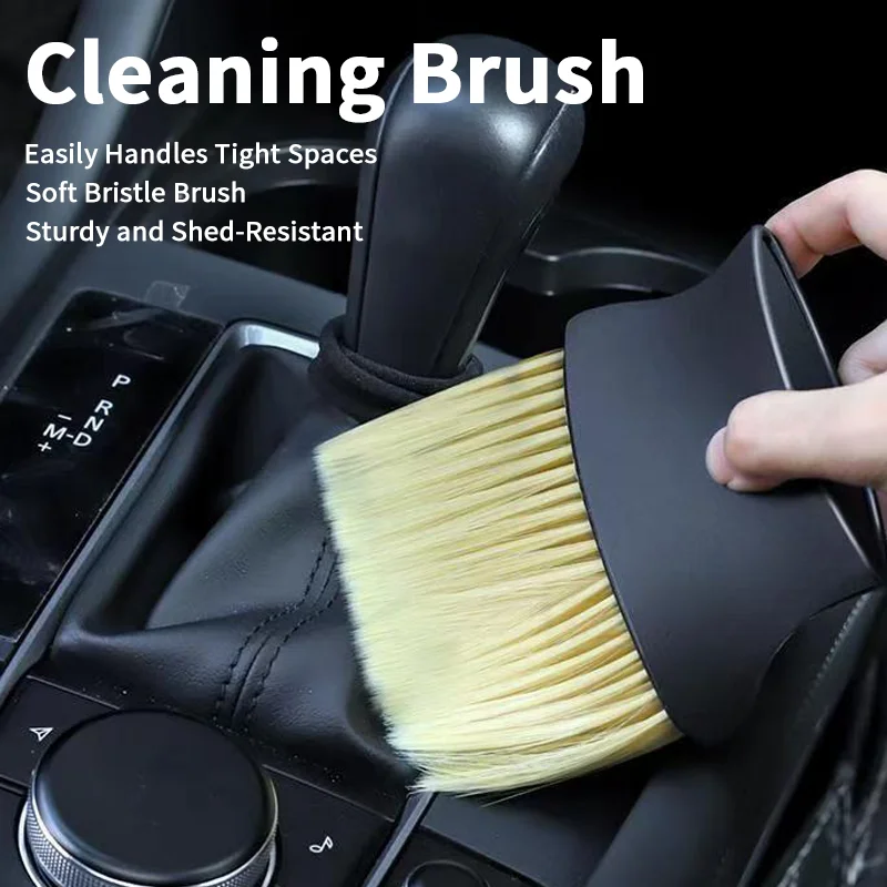 Multi-Purpose Car Cleaning Brush Soft Bristle Dust Removal Tool For Tight Spaces & Detailed Interior Cleaning