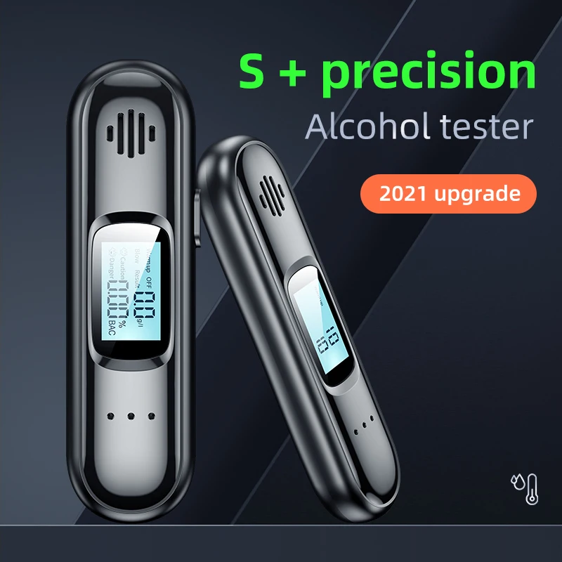 Alcohol tester New portable non-contact alcohol tester breathalyzer Rechargeable with LED screen digital display automatic breath alcohol test
