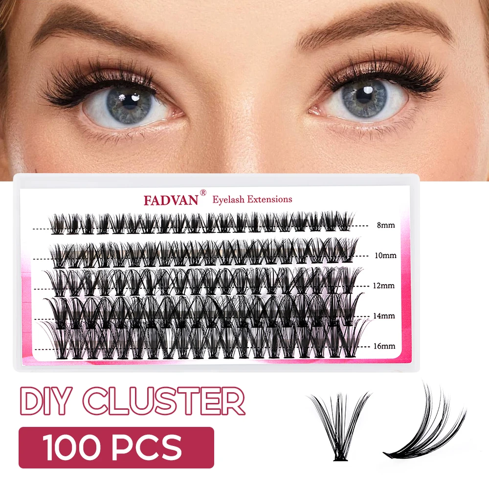 

FADVAN 100 шт. DIY Кластерные ресницы 10D / 20D/30D/40 d наращивание ресниц настоящие норковые ресницы DIY Индивидуальные натуральные ресницы