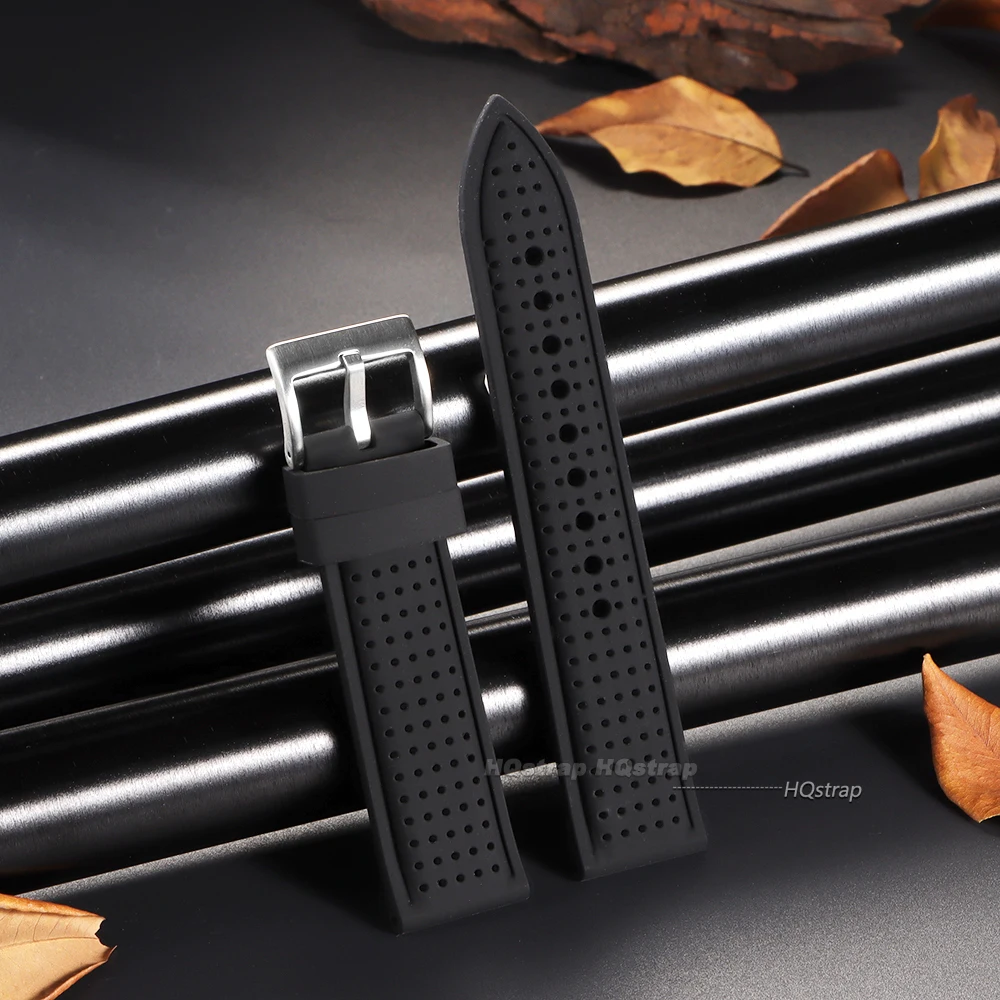 Breathable Waterproof Silicone Sports Watchband - Soft Rubber Universal Wrist Strap Accessory