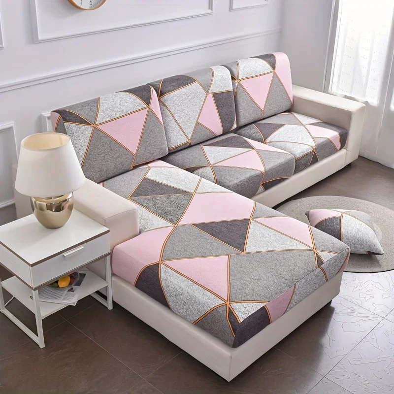 Elastic Sofa Seat Cushion Cover for Living Room Stretch Floral Printed Armchair Couch Cover Corner L-shape Removable Anti-dust 6