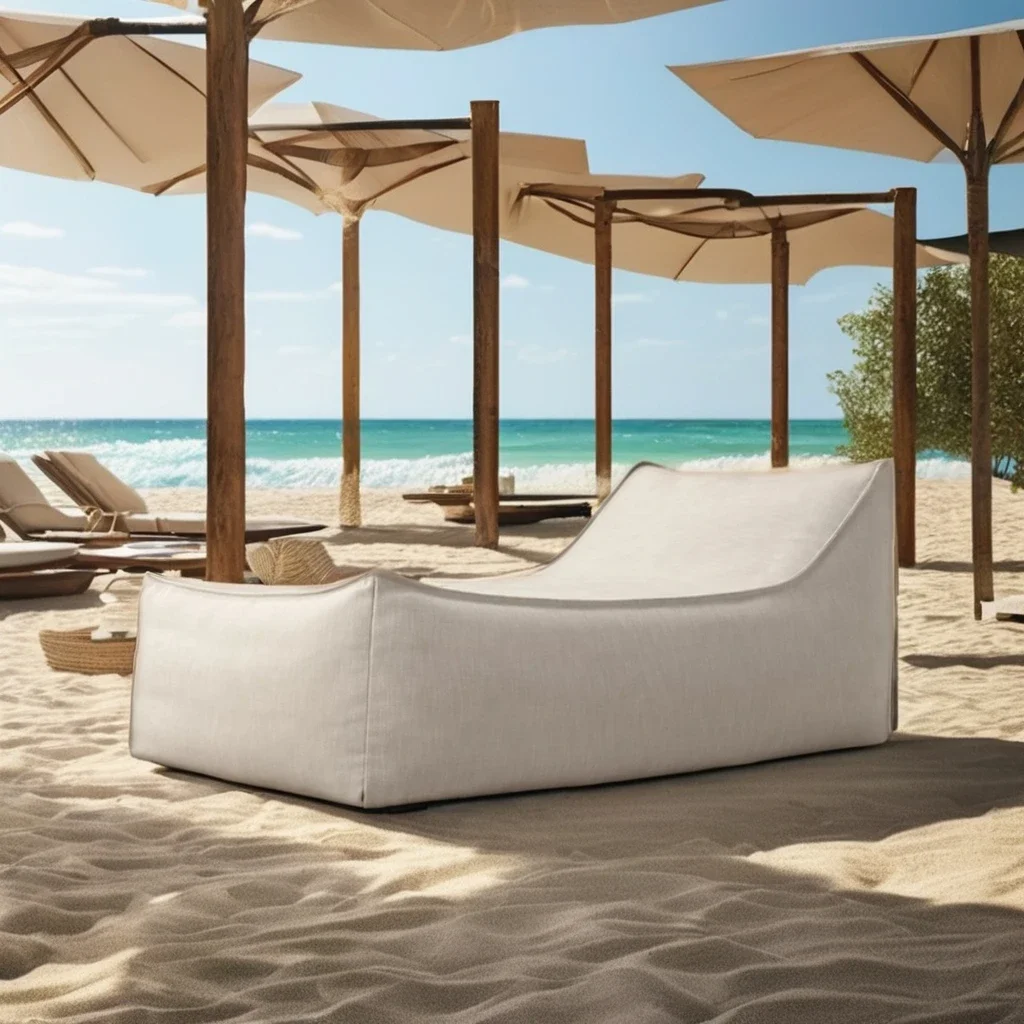 Outdoor Patio Garden Set Modern Italian Design Iconic Bean Bag Ibizan Chaise Aluminum Outdoor Sofa Set