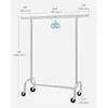 Clothes Rack with Wheels, Heavy-Duty Garment Rack with Extendable Rod, 286.6 lb Load Capacity, 6