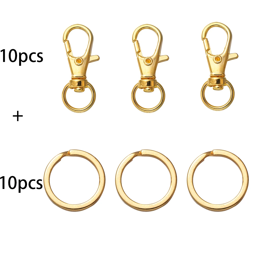 20 pz Punk Chiusure Girevoli Set Cordino Moschettoni con Portachiavi Anelli Borsa Cintura Catene per cani Clip Ganci per Collana FAI DA TE Fornure