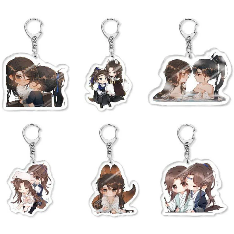 

10Pcs/lot Cartoon Figure Keychain Acrylic Pendant Keyrings Cosplay Jewelry Friends Gift