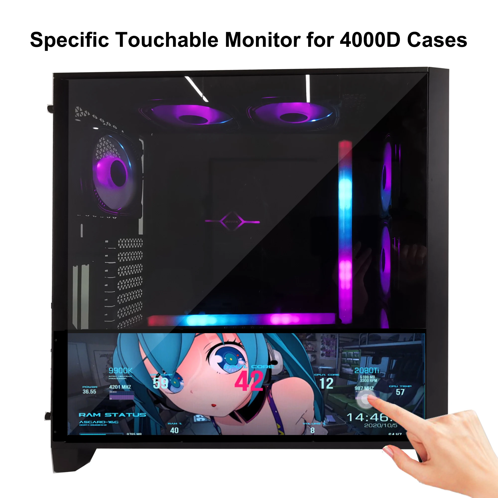 14.5 Inch 4000D Computer Case Touchscreen Supports Game Console 