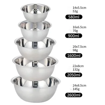 Ciotole per miscelazione in acciaio inossidabile Cucina portatile Ciotole per nidificazione per accessori da campeggio all'aperto domestici 1