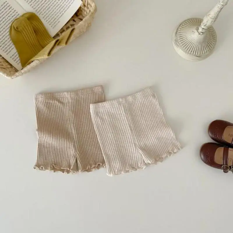 Casual Shorts Summer Newborn Baby Solid Shorts Girl Infant Ribbed Ruffle Short Pants Kids Boys Cotton casual shorts cotton shorts