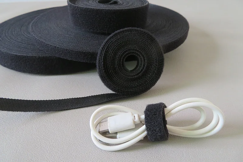 Description Picture 4 of item25M/Lot 10mm 20mm Magic Hook And Loop Tape Double Self-adhesive Fastener For Bow Tie Data Cable Straps Desktop Garment Accessory