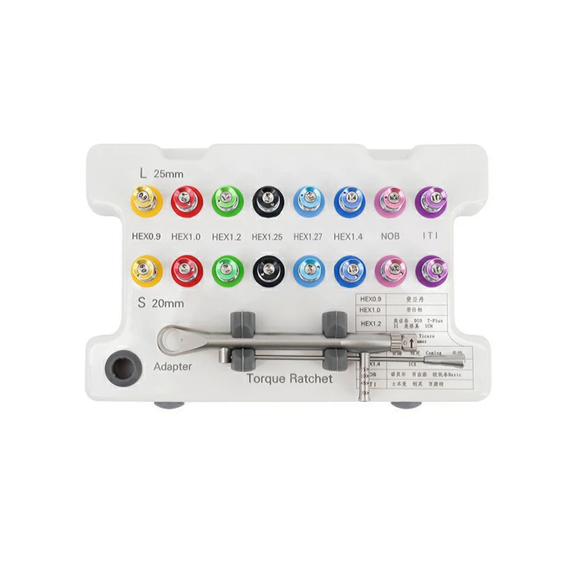 Dental Implant Universal Torque Wrench Prosthetic Kit 10-70NCM Odontotecnico Dentistry Implant Repair Tools Ratchet Drivers