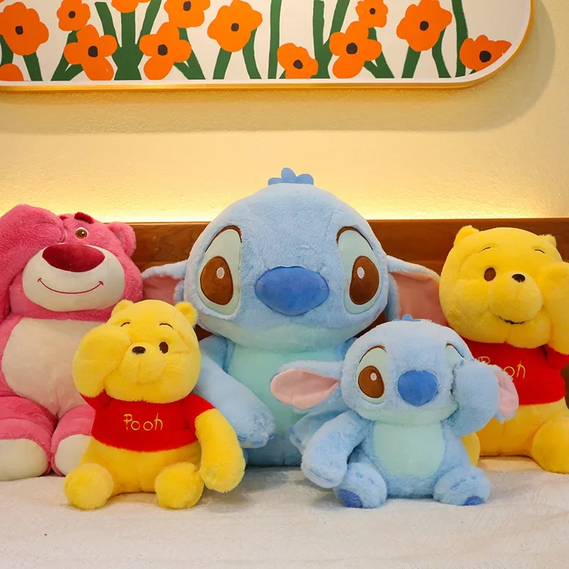 

Strawberry Bear Stitch Peekaboo Series Ragdoll Winnie The Pooh Rag Doll Large Plush Doll Kawaii Room Decor Cute Figure Children