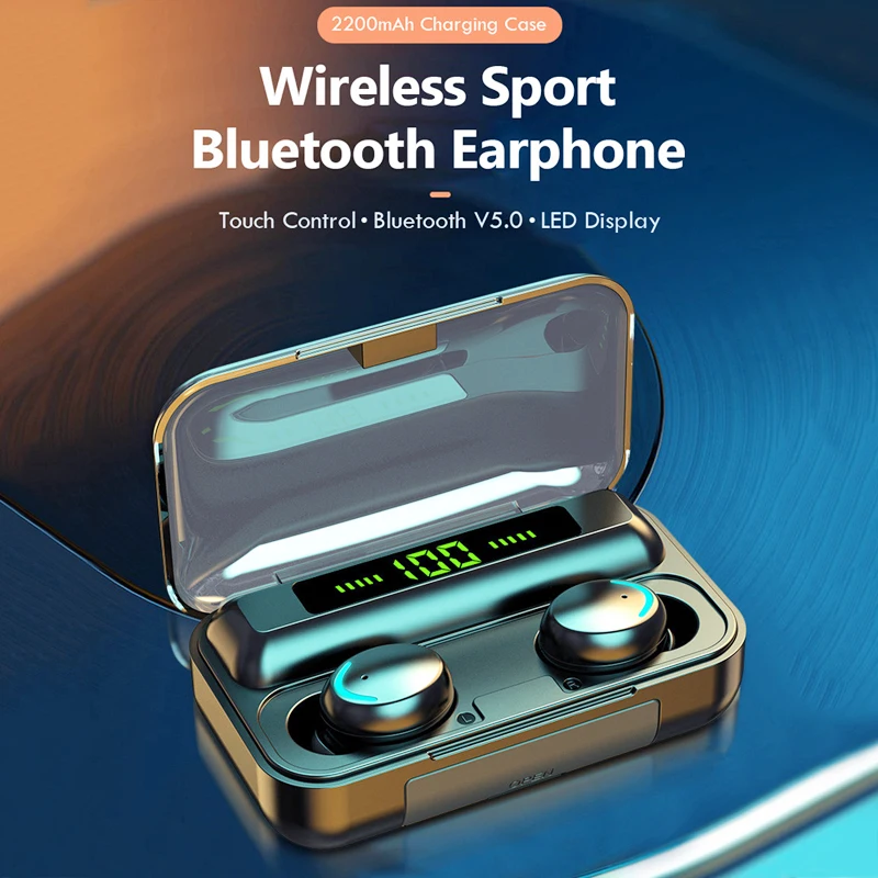 Беспроводные TWS-наушники F9 с поддержкой Bluetooth 2000 мАч |
