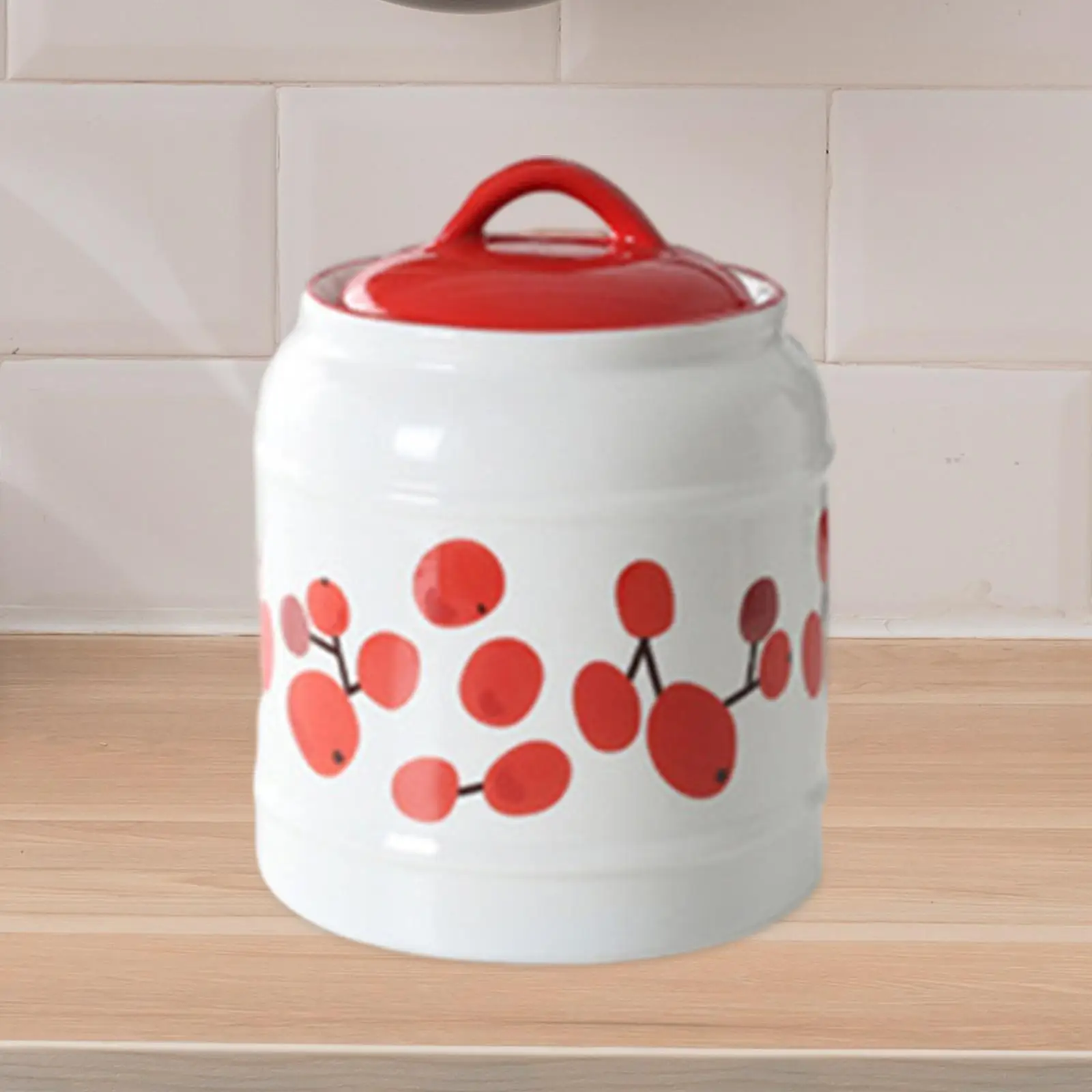 Ceramic Food Jar Kitchen Canisters Counter Porcelain Storage Jar Porcelain Tea Canister for Grain Cereal Sugar Coffee Beans