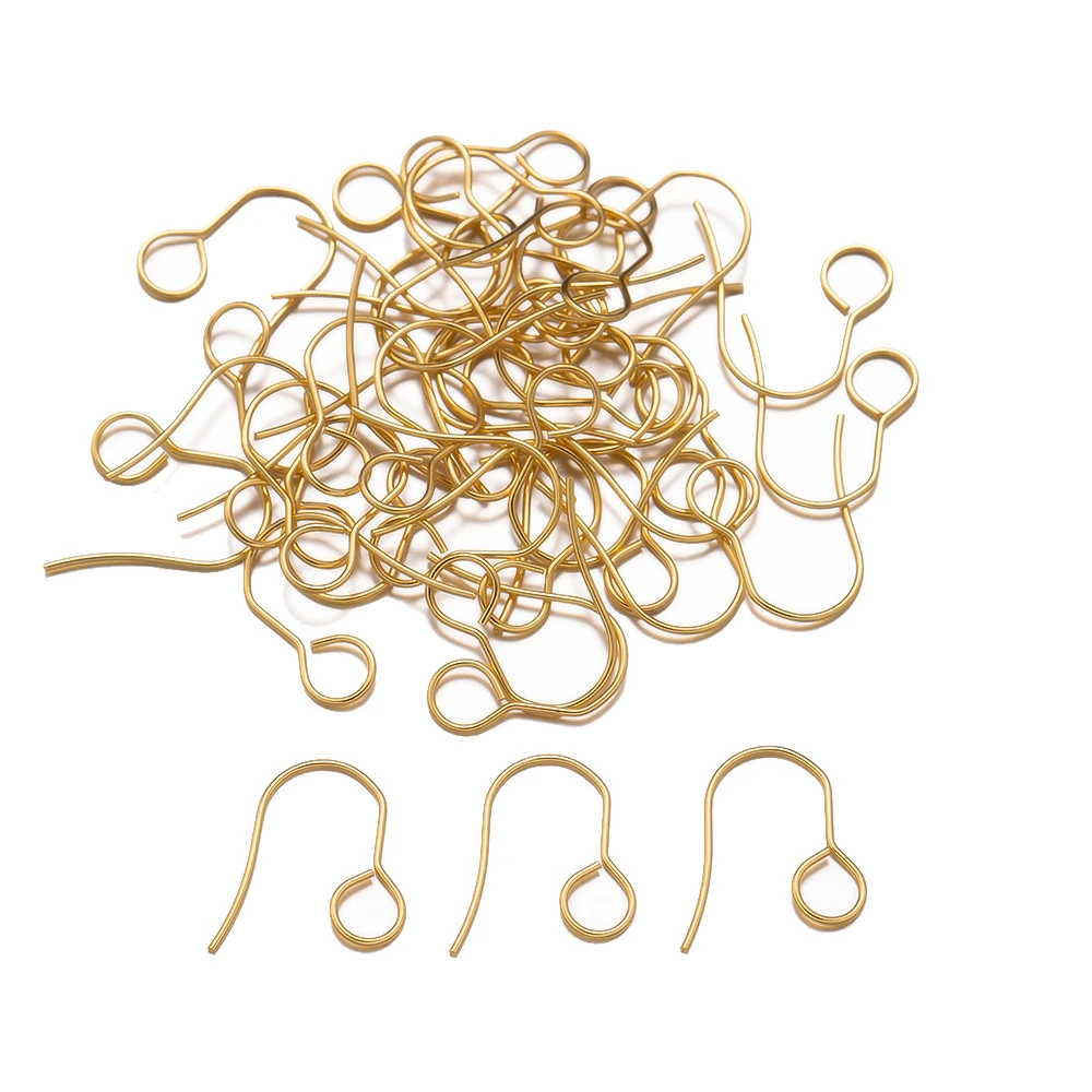 50 teile/los Edelstahl Gold Farbe Ohr drähte einfache Ohrringe Stecker Ohr draht Haken DIY Schmuck machen Ergebnisse Zubehör – Detail 5