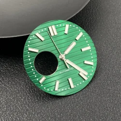 Green Luminous Nautilus Watch Dial with Hands for NH38 Movement Modification Repair Accessories (Green Set)