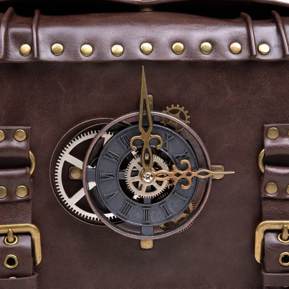 Steampunk Gear Crossbody Bags Retro Messenger Bags Gothic Shoulder Handbags Satchel Phone Pouch for Women Ladies