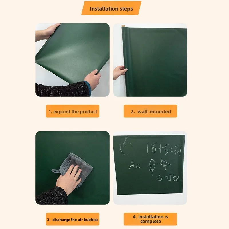 자가 접착식 검정색 칠판 스티커 붙였다 떼었다 할 수 있는 벽 데칼, 간편 세척, 잔여물 없음, 어린이 DIY 그림 미술 배경