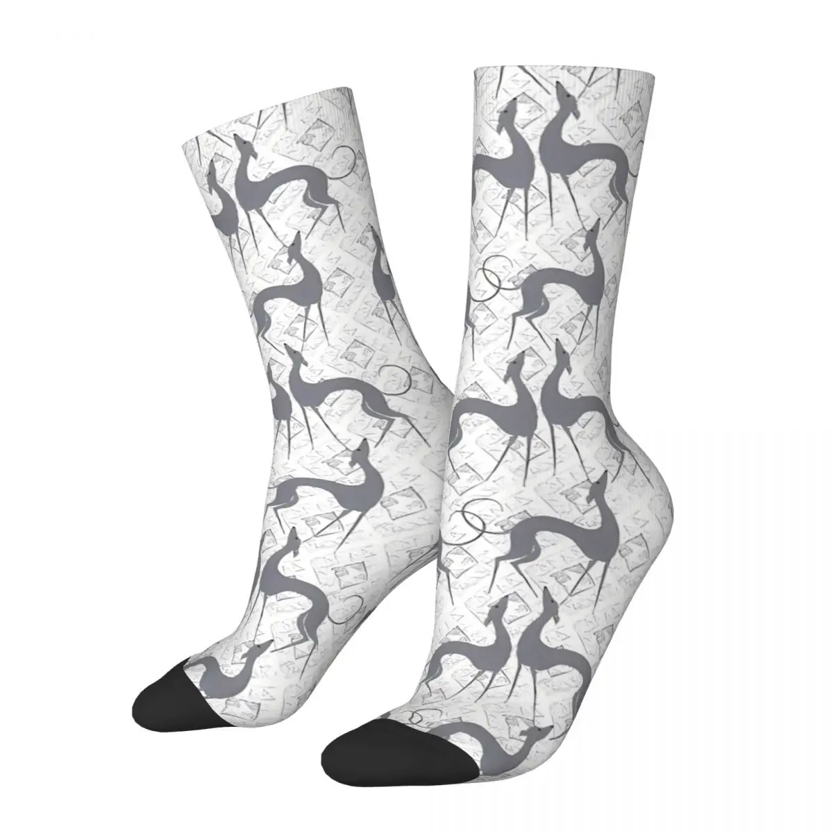 

Retro Italian Greyhounds Men's Socks Greyhound Dog Unisex Street Style Pattern Printed Crazy Crew Sock Gift