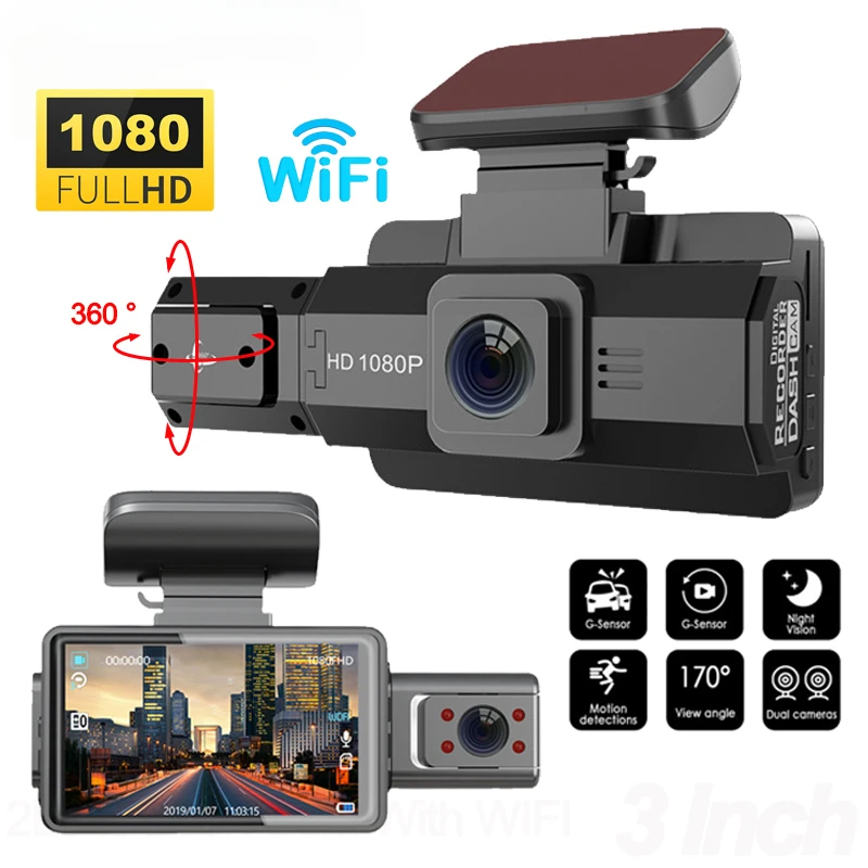 

3 Inch Dash Cam For Cars 1080P Inside Video Recorder Car WIFI Camera for Vehicle Night Vision Car DVR Black Box Car Assecories