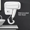 High Power Wall Mounted Hotel Hair Dryer No Punch Negative Ion Fast Drying Home Bathroom Hot Cool Air Lightweight Hair Blower 1