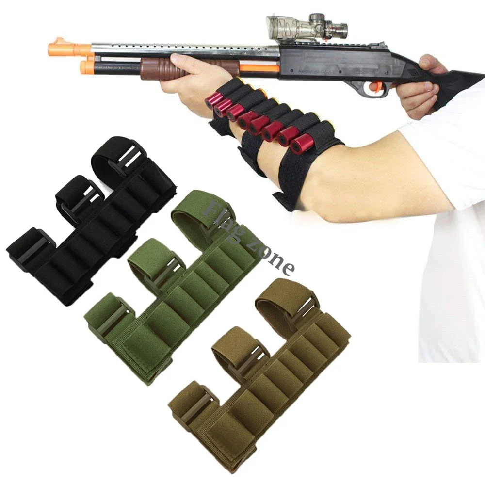 Rifle Buttstock Ammo Shell Carrier Belt 8 Rounds 12/20 Gauge Shotshell Holder Arm Pouch Airsoft Hunting Magazine Pouch Ammo Pouch