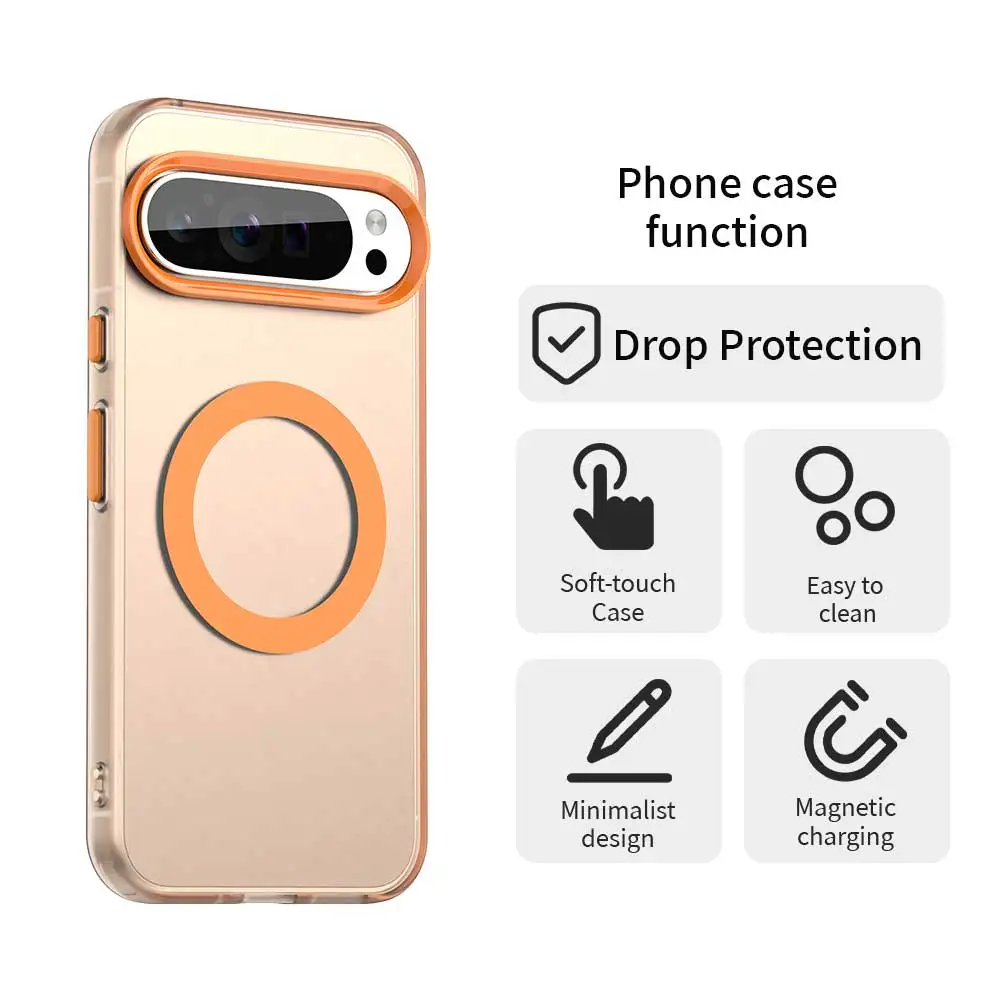 Translucent Candy Color Matte Magnetic Shockproof Phone Case
