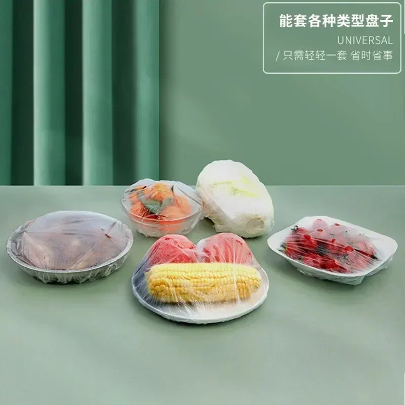 Plastic Wrap Disposable Food Bags Food Cover Plastic Wrap Elastic Cling Film Lid Kitchen Organizer Storage Organization Home Garden