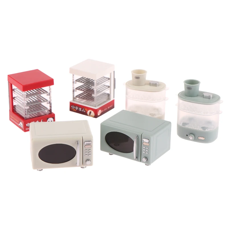 1:12 Dollhouse Miniature Micro-wave Oven Bread Cabinet Steam Box Household Electric Model Decor Toy Doll House Accessories