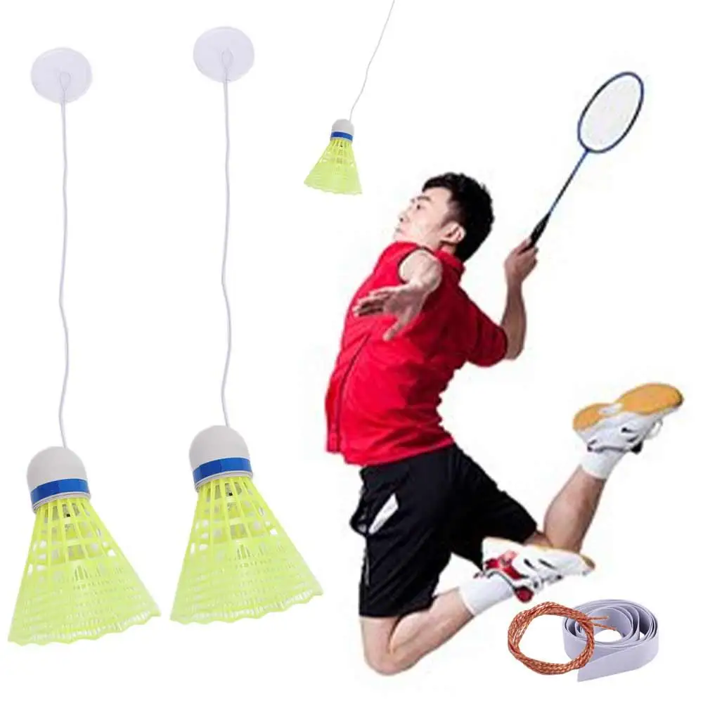 

1 Set Rebound Traininer Badminton Accompanying Practice Stretch Self Training Shuttlecock Balance Line Traceless Hook