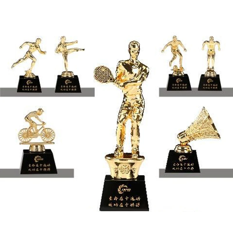 Metal Alloy Competition Trophy Creative Base Crystal Custom Gift, Running Cycling Ball Taekwondo Golf Table Tennis Souvenir, 1Pc