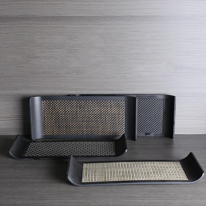 Ahunderjiaz-Nordic Style Rectangular Tray, Black Tea Trays, Living Room, Entryway, Kitchen Storage Decoration, Home Decoration 3