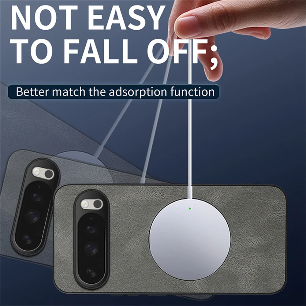 Luxury Classic Leather Magnetic Phone Case with Magsafe Wireless Charging Compatibility