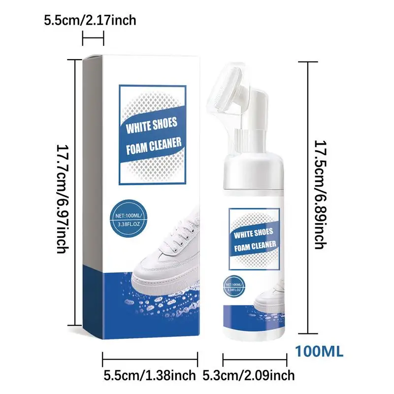 100ML White Shoe Cleaner Foam Suede Sheepskin Matte Shoes Leather Cleaner Polish Cleaning Tool Sneakers Care For White Shoes