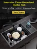 304 Stainless Steel Kitchen Sink Concealed Folding Faucet With Cup Washer Coffee Shop Milk Tea Bar Toilet Bathroom Sink 6