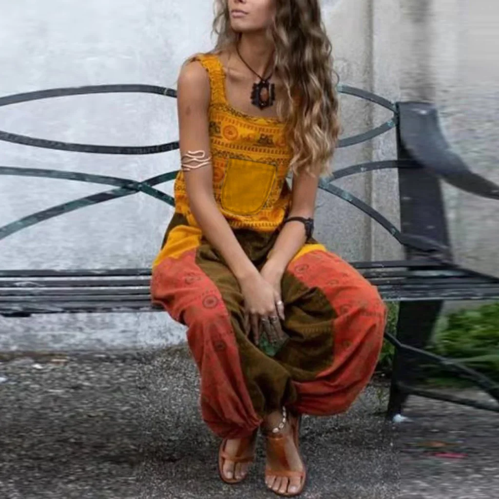 Women Sexy Backless Jumpsuit Wide Leg Pants Harajuku V Neck Bandage Female Open-Backed Bodysuit 2021 Fashion