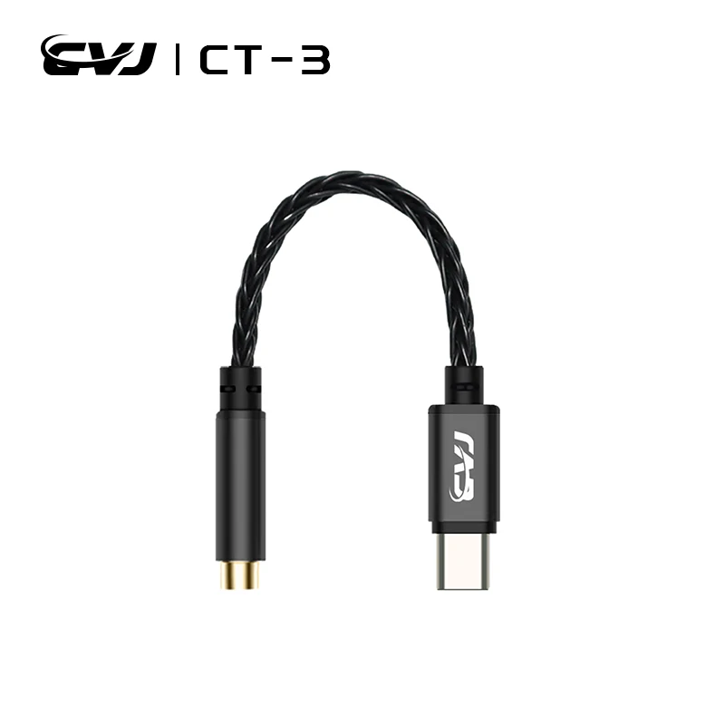 Earphone Cable DAC CVJ CT-3 Earphone Cable DAC Type-C to 3.5mm/4.4mm CX31993 Chip 8 Weaving Silver-plated Cables Hifi quality sound presentation