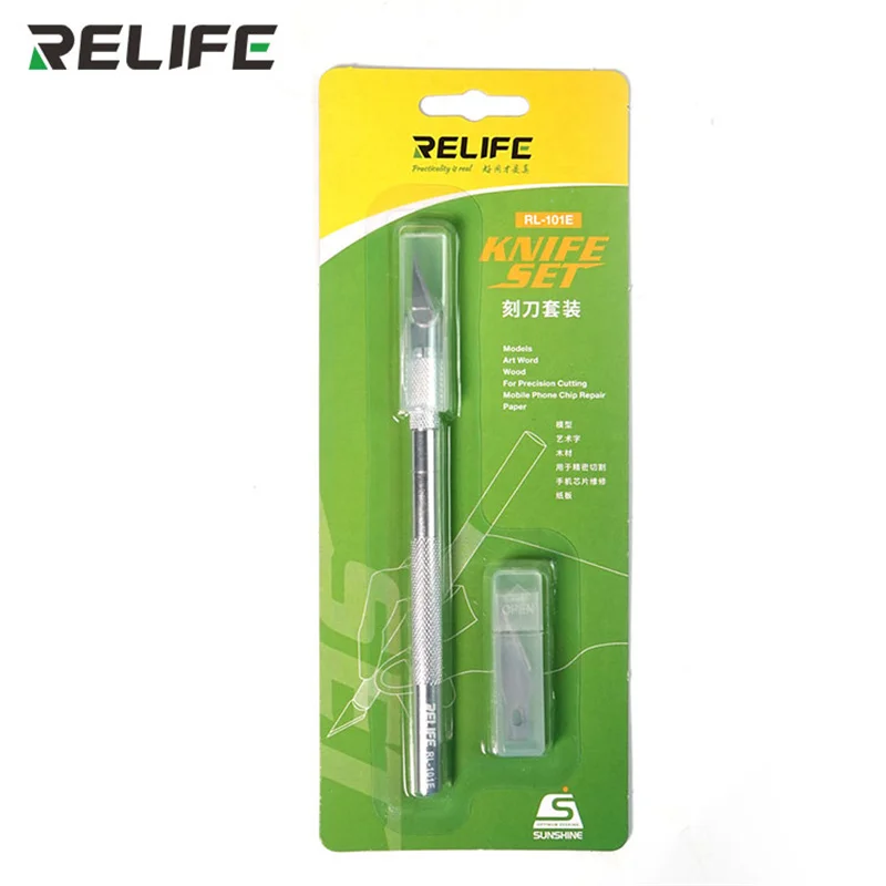 RELIFE RL-101E Handle Blade Removal Glue Knife Set For IC Chip BGA Motherboard Hard Disk PCB Circuit Board Phone Repair Tools