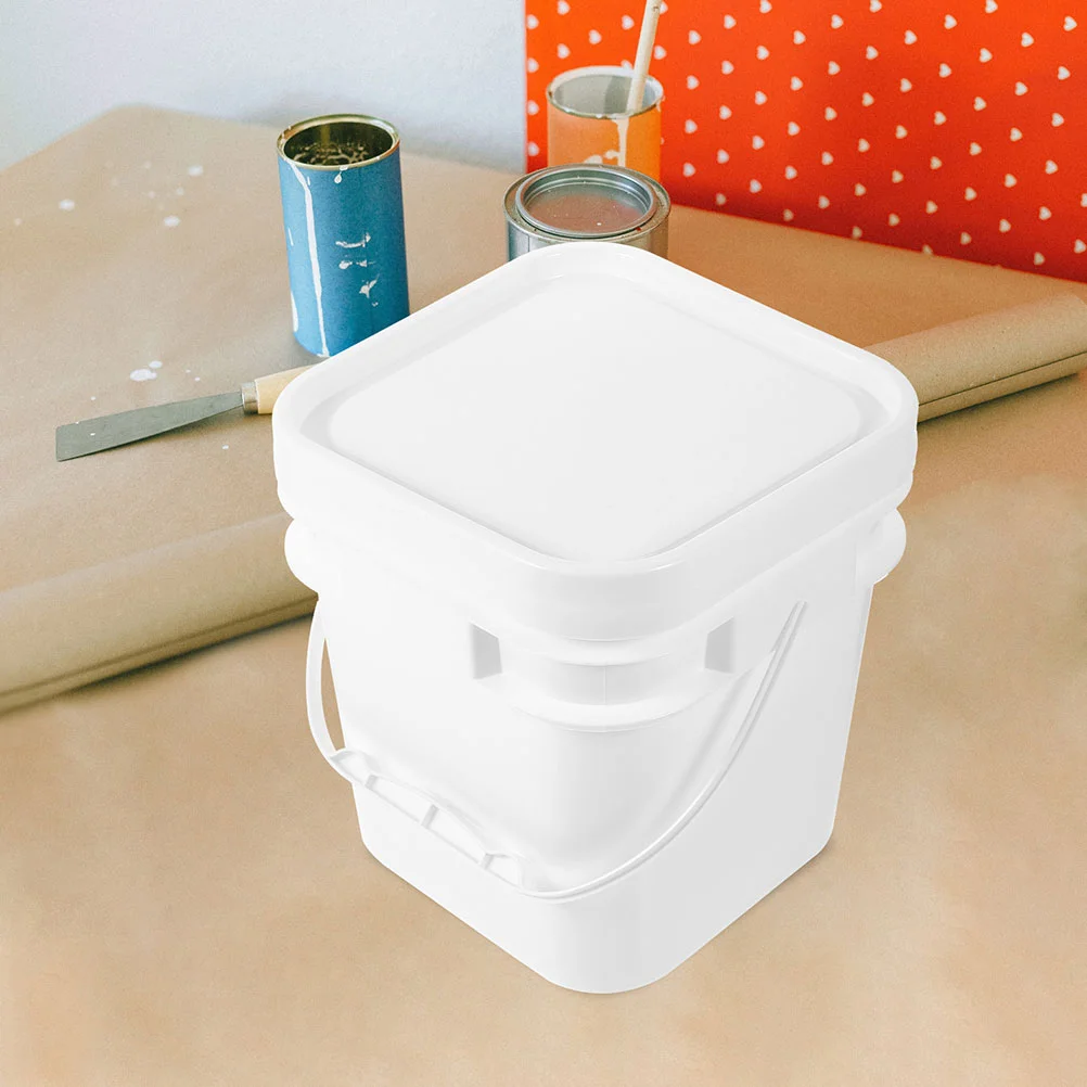 White Abs Bucket With Lid Paint Bucket 2l Plastic Container For Painting Activities Empty Favor Storage Can Packaging