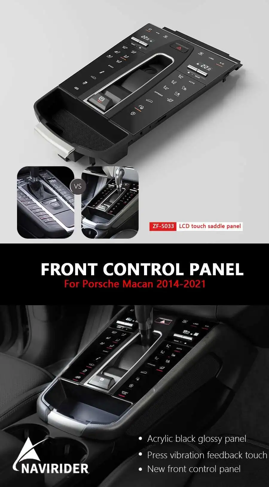Center Console Gear Shift Panel Interior Decorative Accessories For Porsche Maca