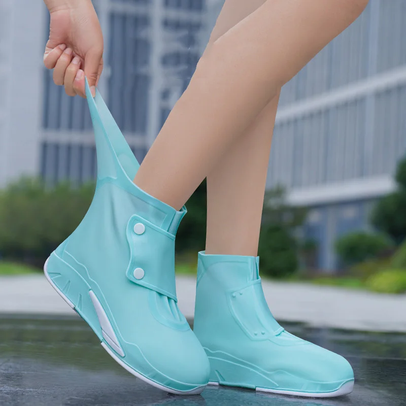 Rain Boots Cover Unisex Silicone Rain Boots Waterproof Non-slip Wear-Resistant Shoe Cover Outdoor Rain Boots Thickened Non-slip