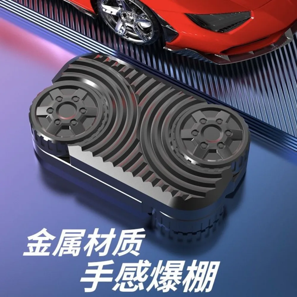 Wheel EDC Push Slider Poker Card Metal Finger Gyro Desk Fidget Toys ADHD Anxiety Relief Decompression Games for Adults Gifts