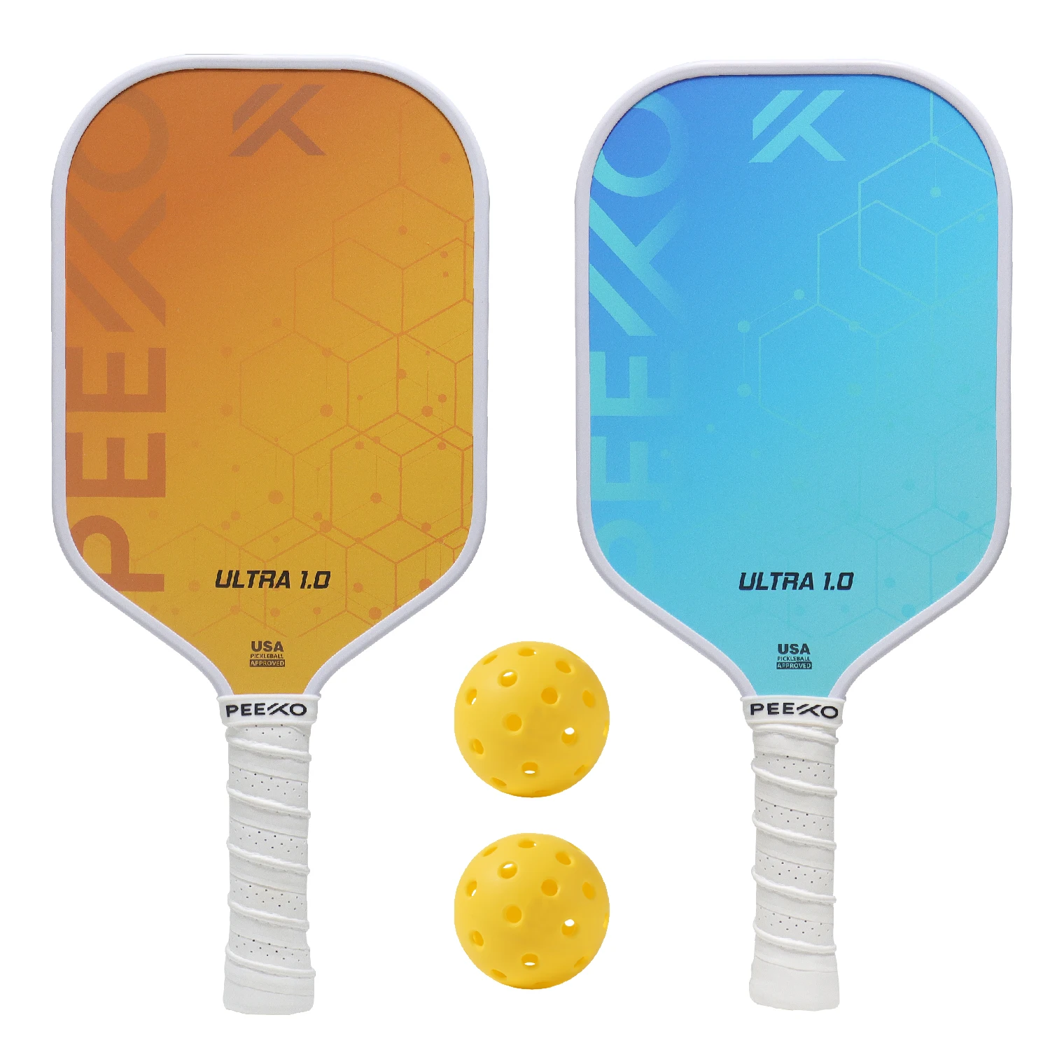 Beginner Lightweight Pickleball Paddles Set of 4 Pickleball Rackets Durable Honeycomb Core Training