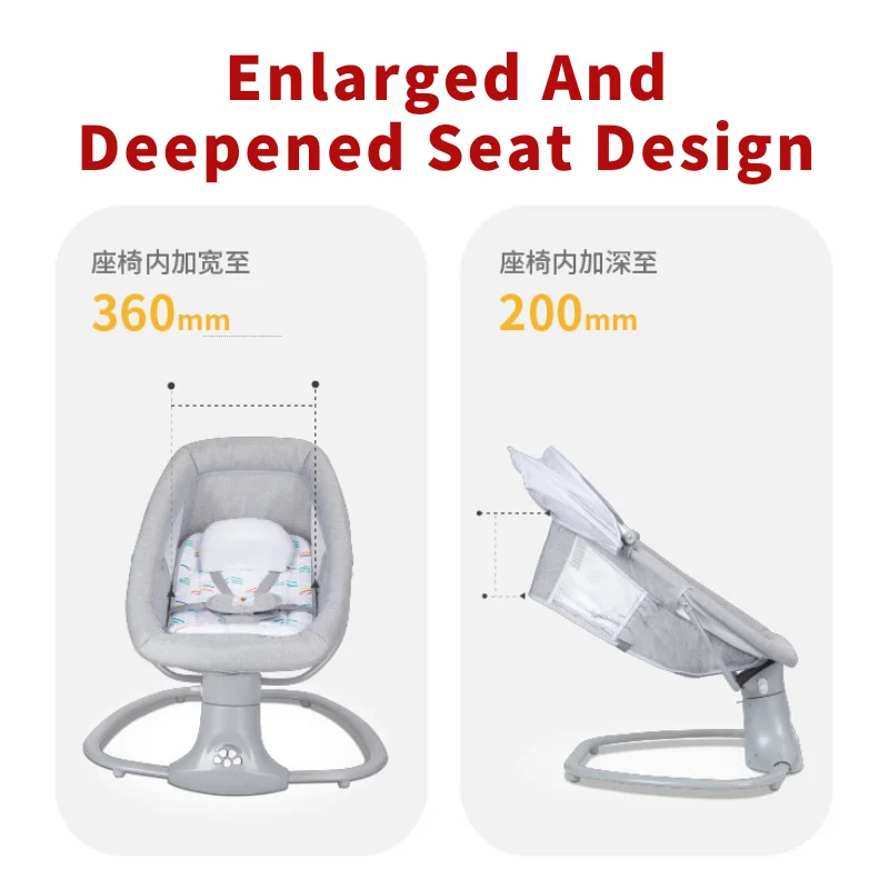 Altalena per bambini sedia a dondolo elettrica per bambini Bluetooth  elettrica 3 in 1 sedia a dondolo multifunzione per neonati culla elettrica  per dormire