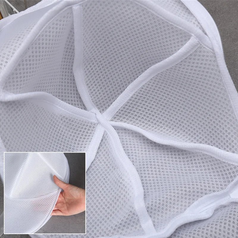 1/2PCS Hat Wash Protector Baseball Cap Cleaner Laundry Bag Wash Hat Bag Washing Machine Mesh Bag Household Cleaning Supplies 5