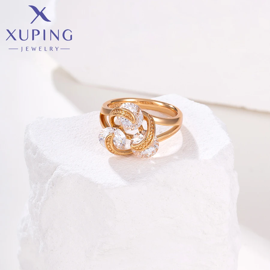 Xuping Jewelry Fashion Charm Trendy Stone Popular Rings for Women Gold Color Plated Color Gift X00096881 - 6