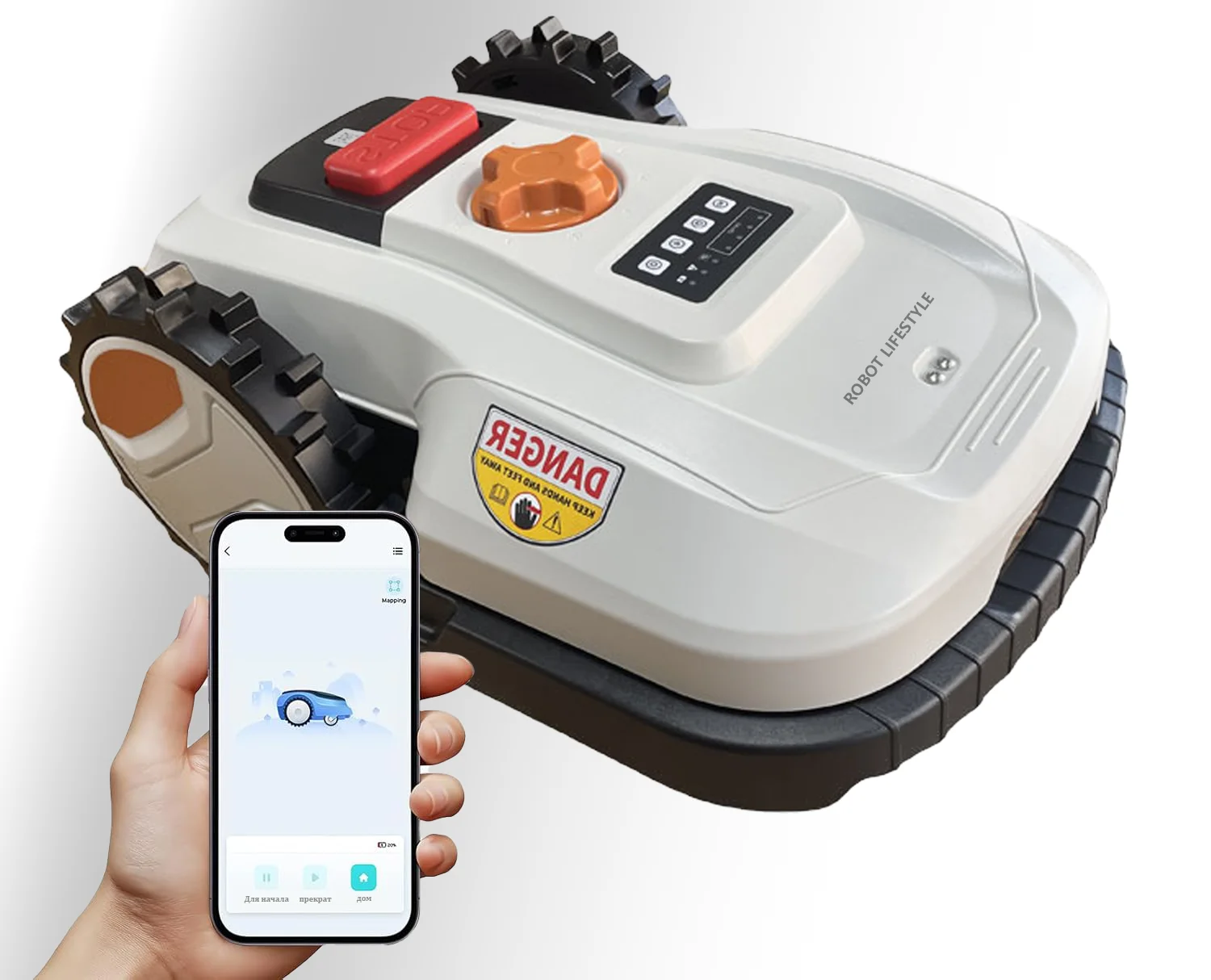 Робот-газонокосарка Роботизована газонокосарка Керування додатком з Wi-Fi Bluetooth для 600 м2 Побутовий догляд за садом