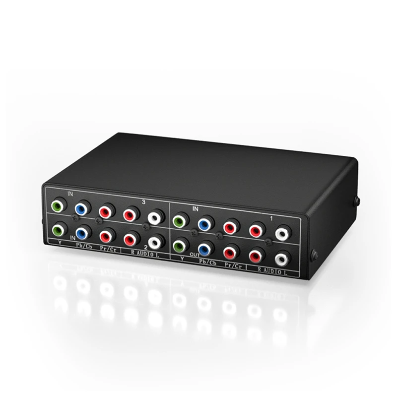 Selettore Av Componente Rgb A 3 Vie Selettore Audio Video 3 In 1 Uscita Ypbpr Componente Rgb Switcher Box Per Tv 360 Wii Dvd